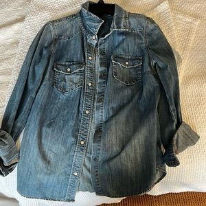 J Crew xs denim western shirt